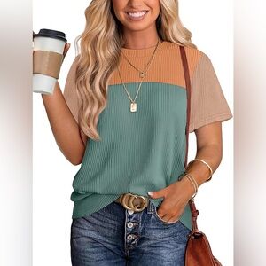 Winoll Ribbed Top in Warm Tan